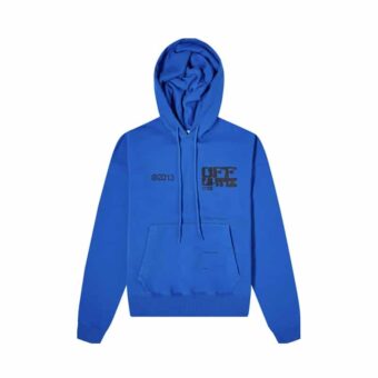 Off White Tech Marker Arrows Hoodie Blue - Front