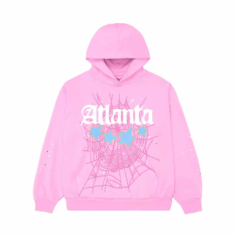 Sp5der Atlanta Hoodie Pink - Front